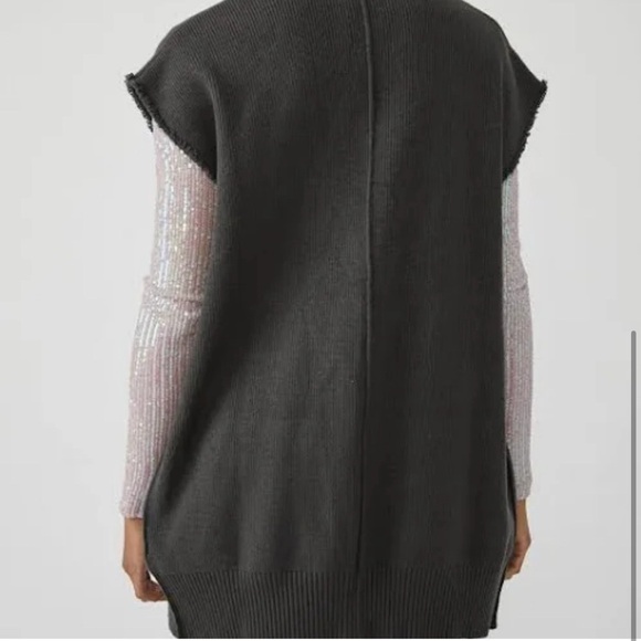 NWT Free People Oakleigh Rib Vest in Charcoal size small reg $98 - Picture 3 of 14